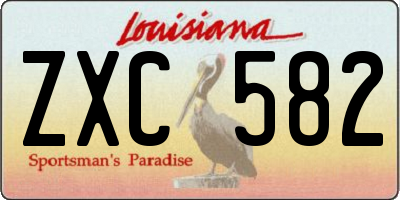 LA license plate ZXC582