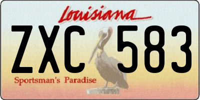 LA license plate ZXC583