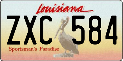 LA license plate ZXC584