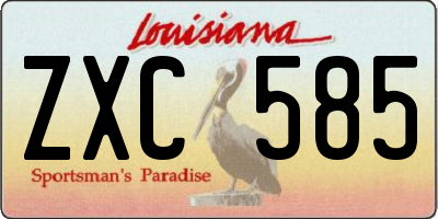 LA license plate ZXC585