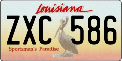 LA license plate ZXC586