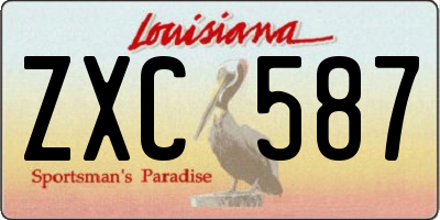 LA license plate ZXC587