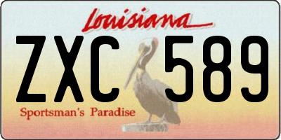 LA license plate ZXC589