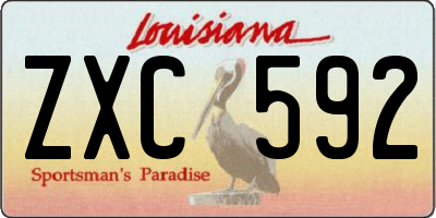 LA license plate ZXC592