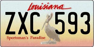 LA license plate ZXC593