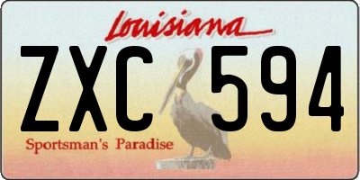 LA license plate ZXC594