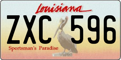 LA license plate ZXC596