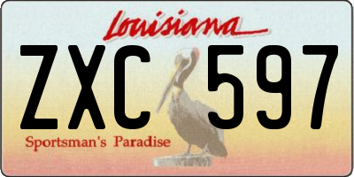 LA license plate ZXC597