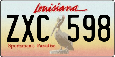 LA license plate ZXC598