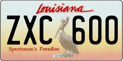 LA license plate ZXC600