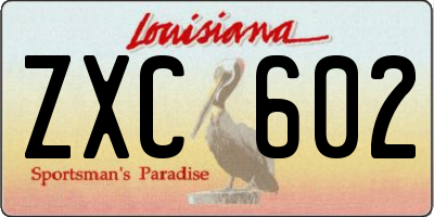 LA license plate ZXC602