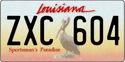 LA license plate ZXC604