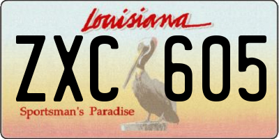 LA license plate ZXC605