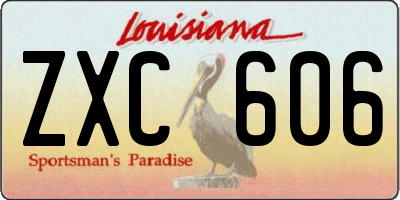 LA license plate ZXC606