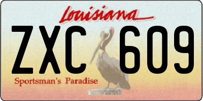 LA license plate ZXC609