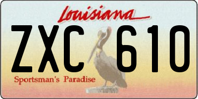 LA license plate ZXC610