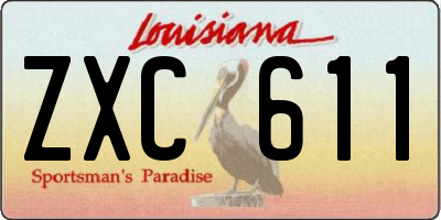 LA license plate ZXC611