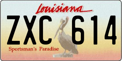 LA license plate ZXC614