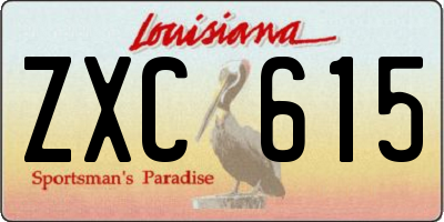 LA license plate ZXC615