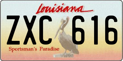 LA license plate ZXC616