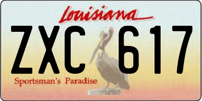 LA license plate ZXC617