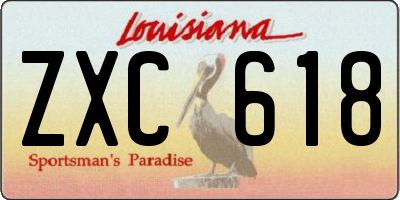 LA license plate ZXC618