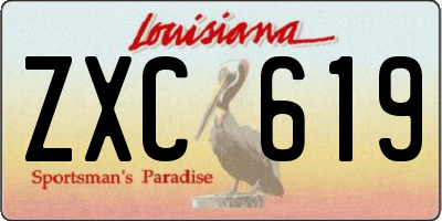 LA license plate ZXC619