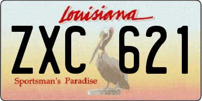 LA license plate ZXC621