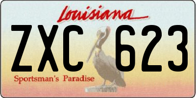 LA license plate ZXC623