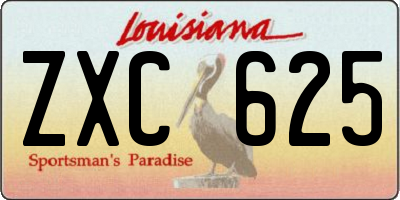 LA license plate ZXC625