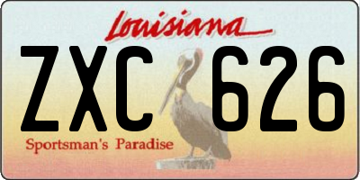 LA license plate ZXC626