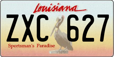 LA license plate ZXC627