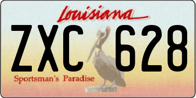 LA license plate ZXC628