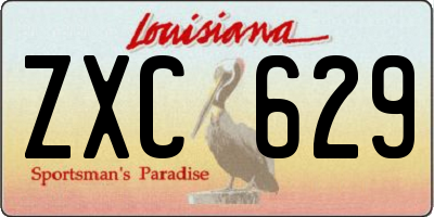LA license plate ZXC629