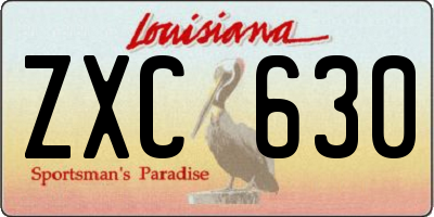 LA license plate ZXC630