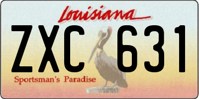 LA license plate ZXC631