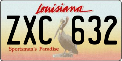 LA license plate ZXC632