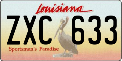 LA license plate ZXC633