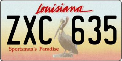 LA license plate ZXC635