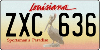 LA license plate ZXC636