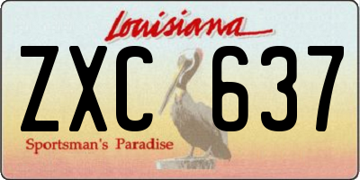 LA license plate ZXC637