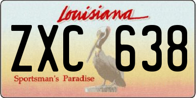 LA license plate ZXC638