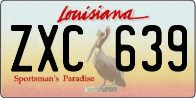 LA license plate ZXC639