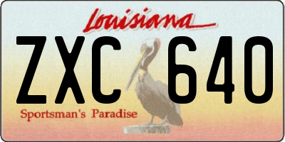 LA license plate ZXC640