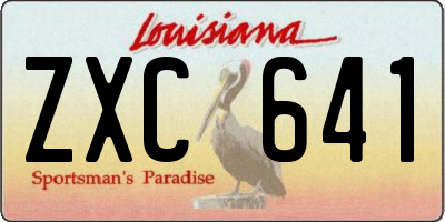 LA license plate ZXC641