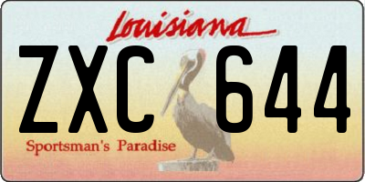 LA license plate ZXC644