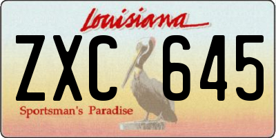 LA license plate ZXC645