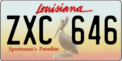 LA license plate ZXC646