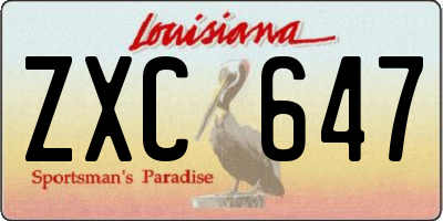 LA license plate ZXC647