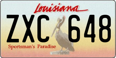 LA license plate ZXC648